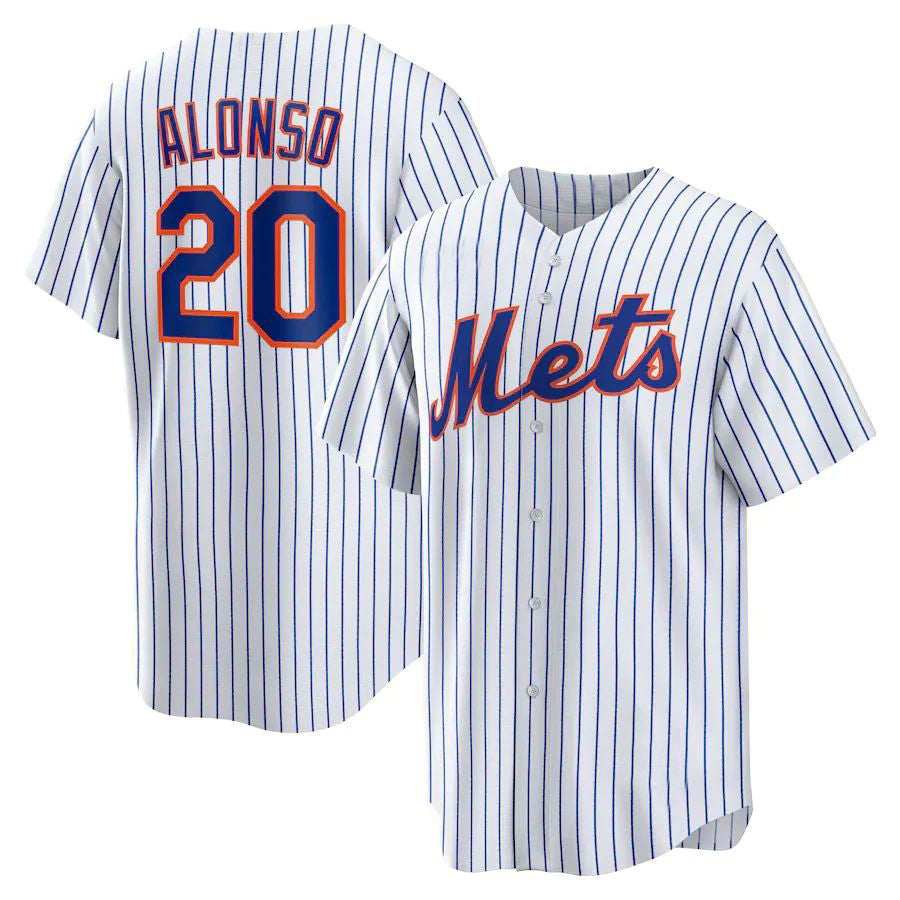 Custom #20 White NYM Baseball Shirt Top