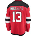 NJ.Devils #13 Nico Hischier Supporters Branded Breakaway Player Jersey Red Stitched American Hockey Jerseys