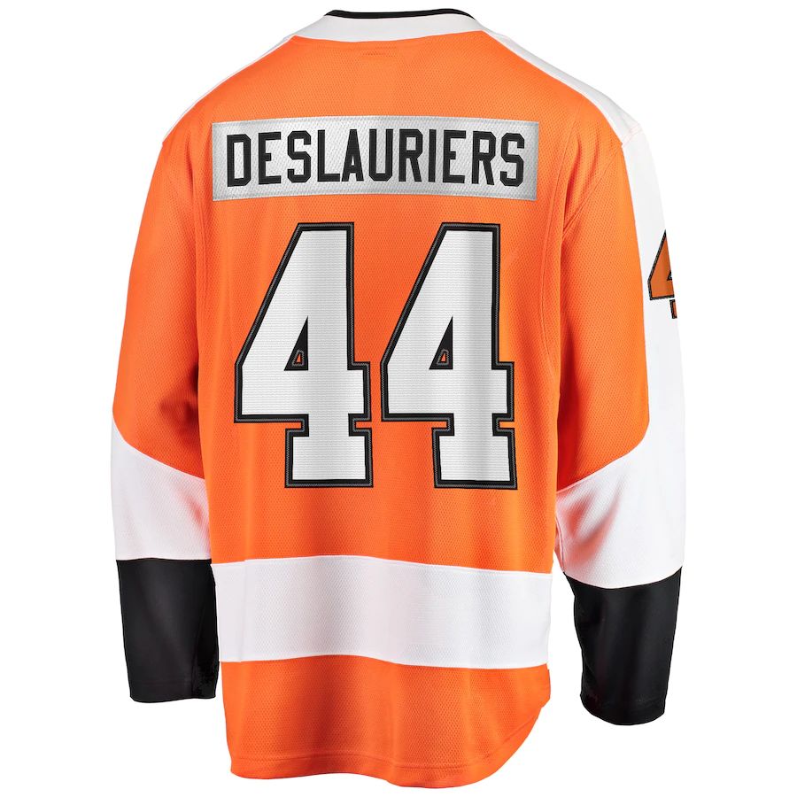 P.Flyers #44 Nicolas Deslauriers Supporters Branded Home Breakaway Player Jersey Orange Stitched American Hockey Jerseys