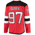 NJ.Devils #97 Nikita Gusev Supporters Branded 2020-21 Home Breakaway Player Jersey Red Stitched American Hockey Jerseys