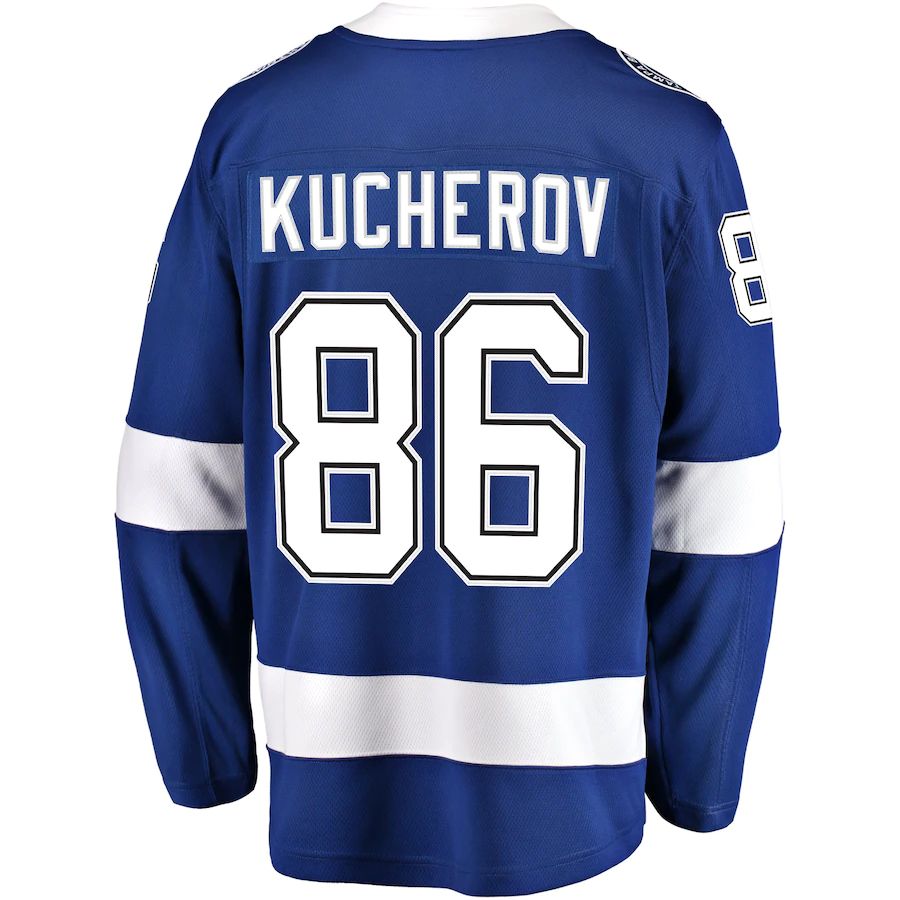 TB.Lightning #86 Nikita Kucherov Supporters Branded Home Breakaway Player Jersey Blue Stitched American Hockey Jerseys