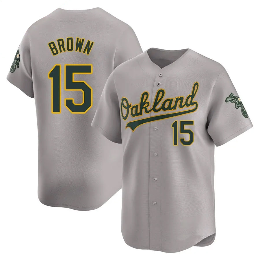 Custom #15 Gray OAK Baseball Shirt Top
