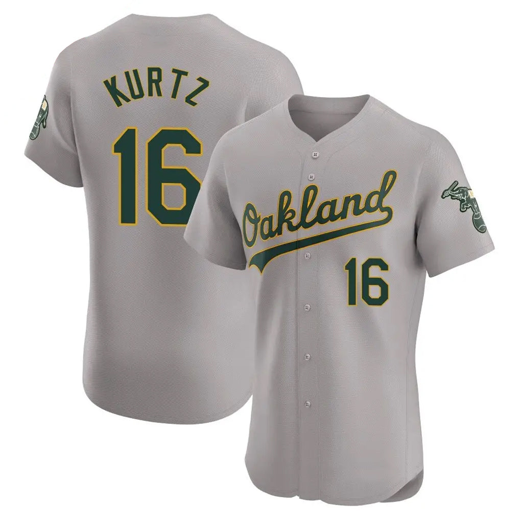 Custom #16 Gray OAK Baseball Shirt Top