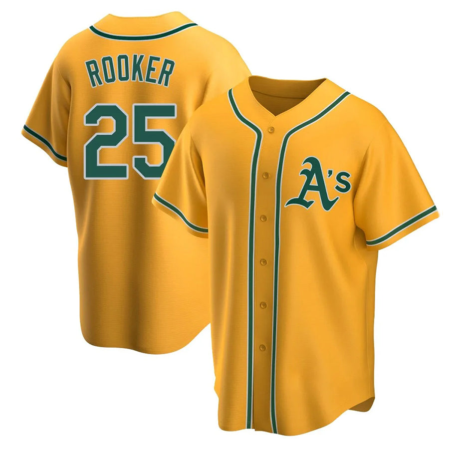 Custom #25 Gold OAK Baseball Shirt Top