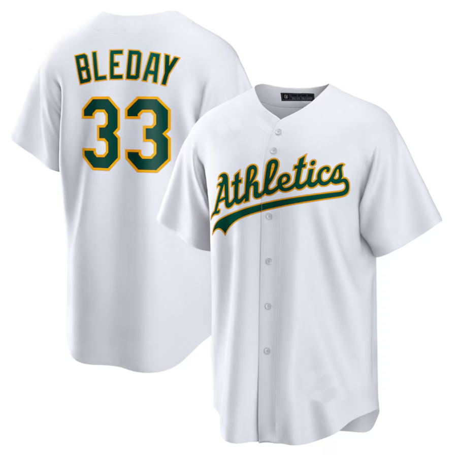 Custom #33 White OAK Baseball Shirt Top