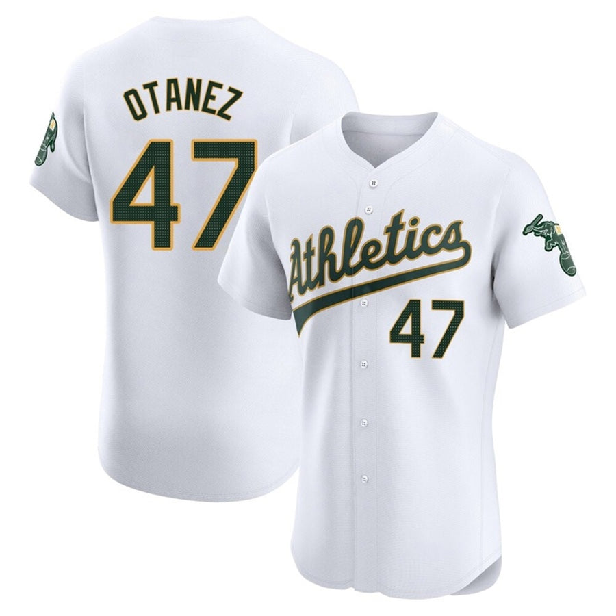 Custom #47 White OAK Baseball Shirt Top