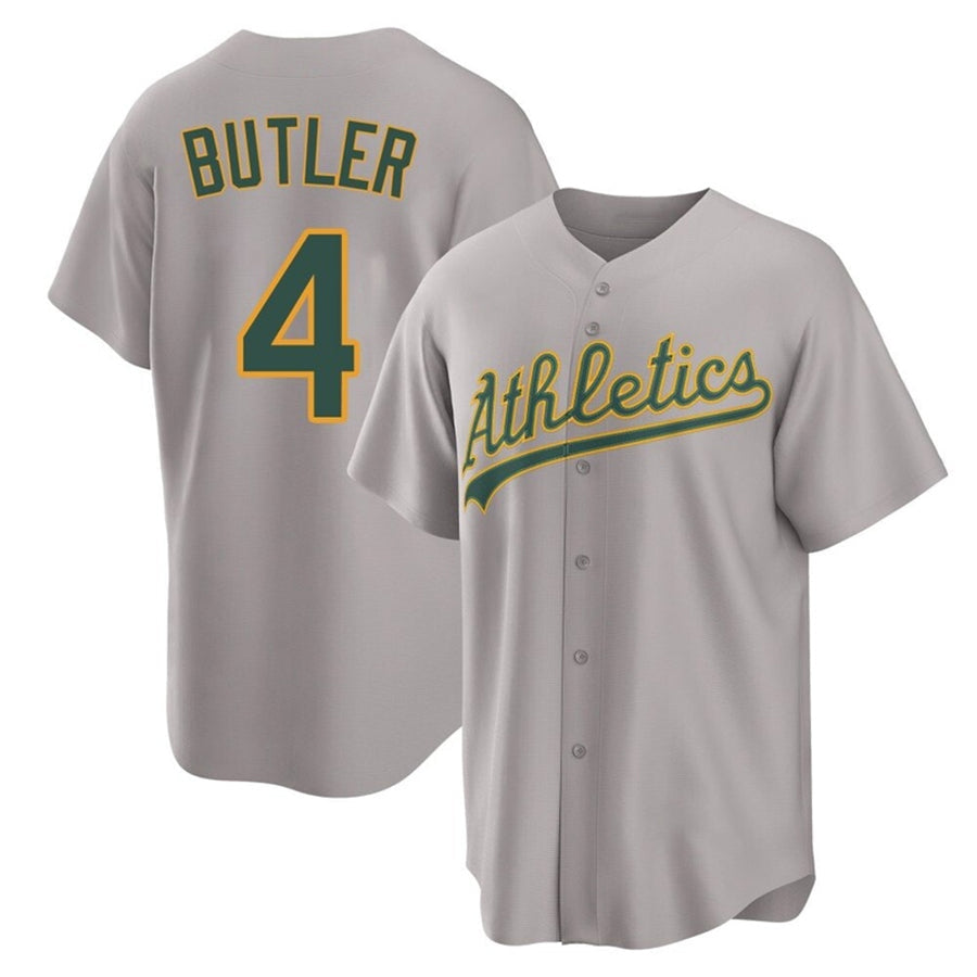 Custom #4 Gray OAK Baseball Shirt Top