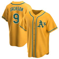 Custom #9 Gold OAK Baseball Shirt Top