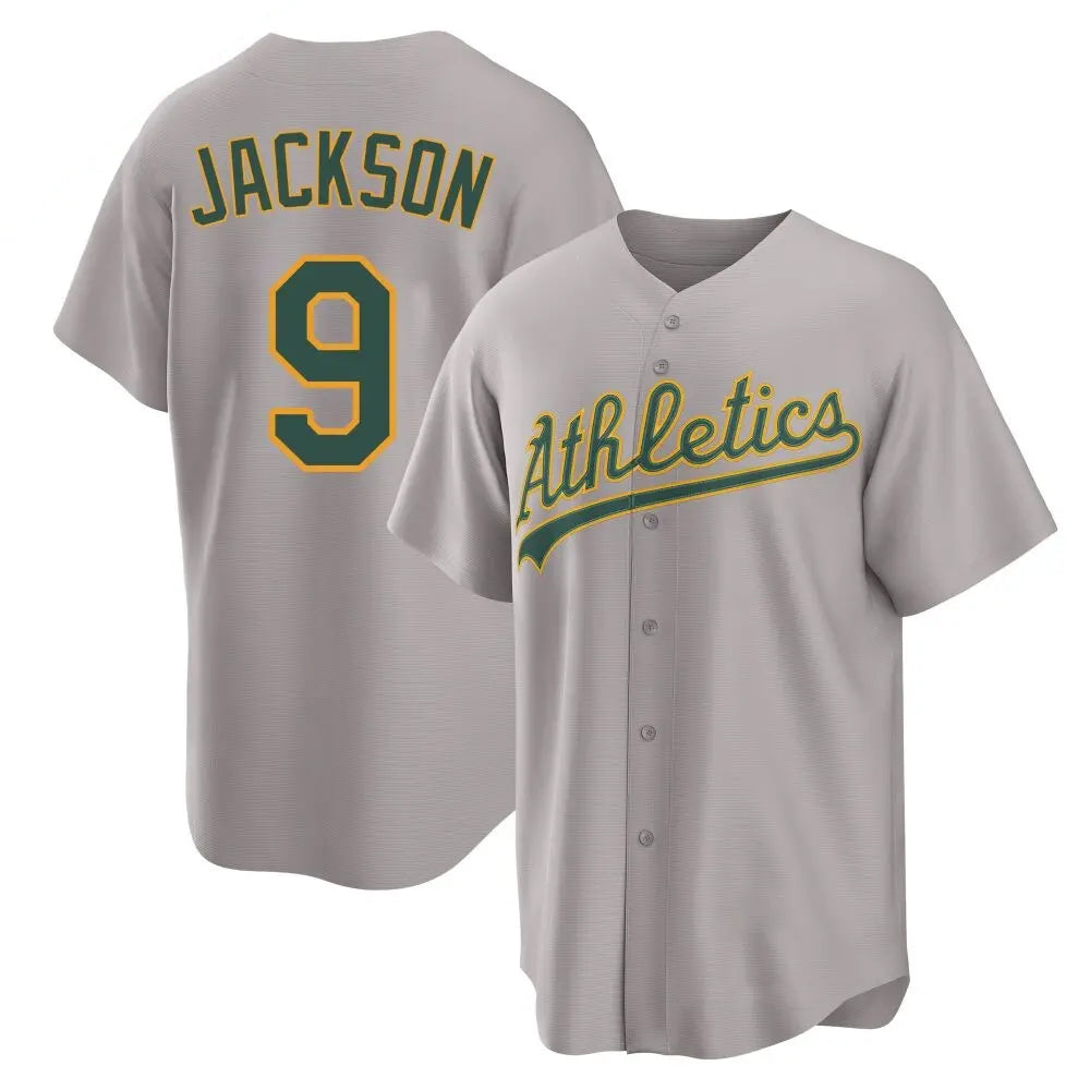 Custom #9 Gray OAK Baseball Shirt Top
