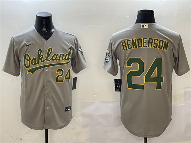 Custom #24 Gray OAK Baseball Shirt Top