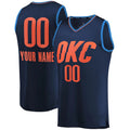 Custom OC.Thunder Supporters Branded  Fast Break Replica Jersey Navy Statement Edition Stitched Basketball Jersey