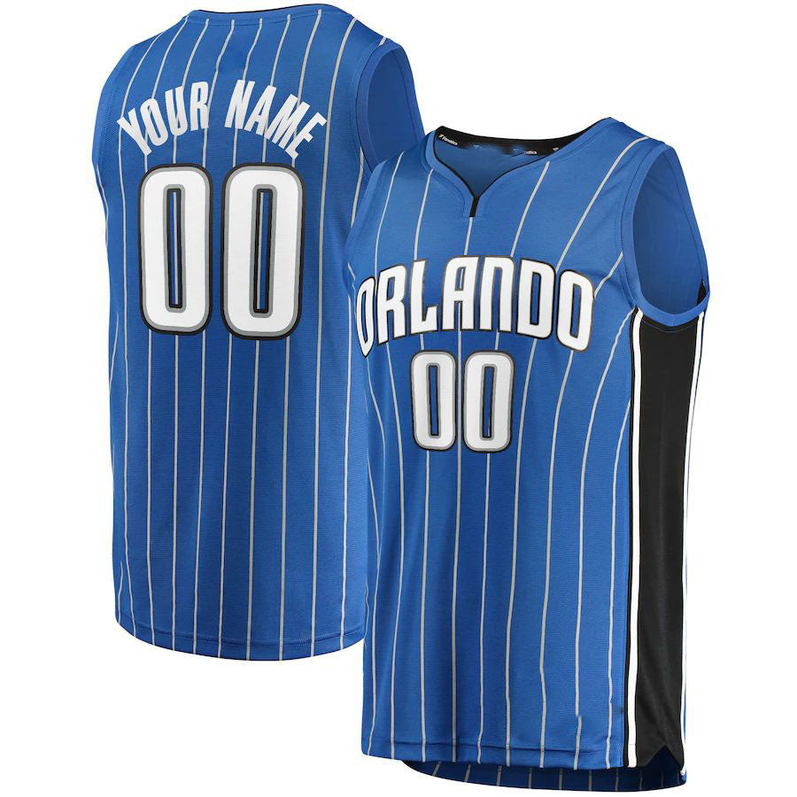 Custom O.Magic Supporters Branded  Fast Break Replica Jersey Blue Icon Edition Stitched Basketball Jersey