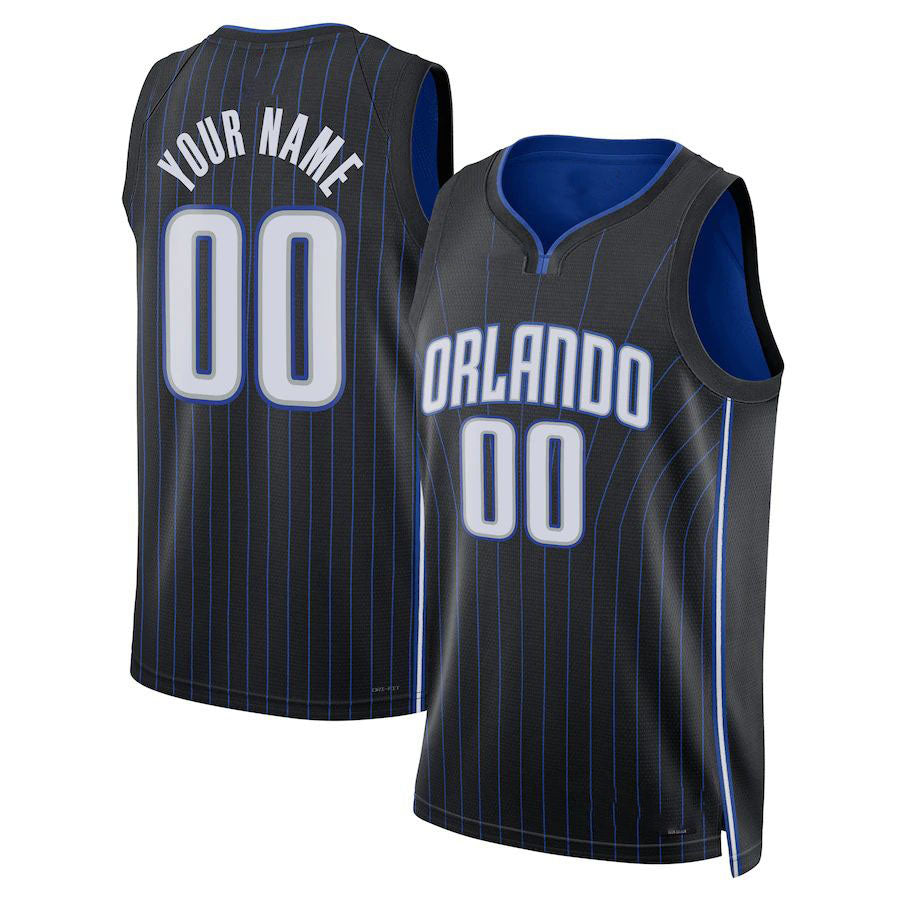 Custom O.Magic Supporters Branded Fast Break Custom Replica Jersey Black  Icon Edition Stitched Basketball Jersey