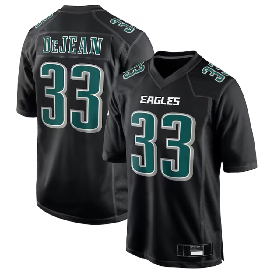 Custom #33 Carbon Black PHI Football Shirt Top