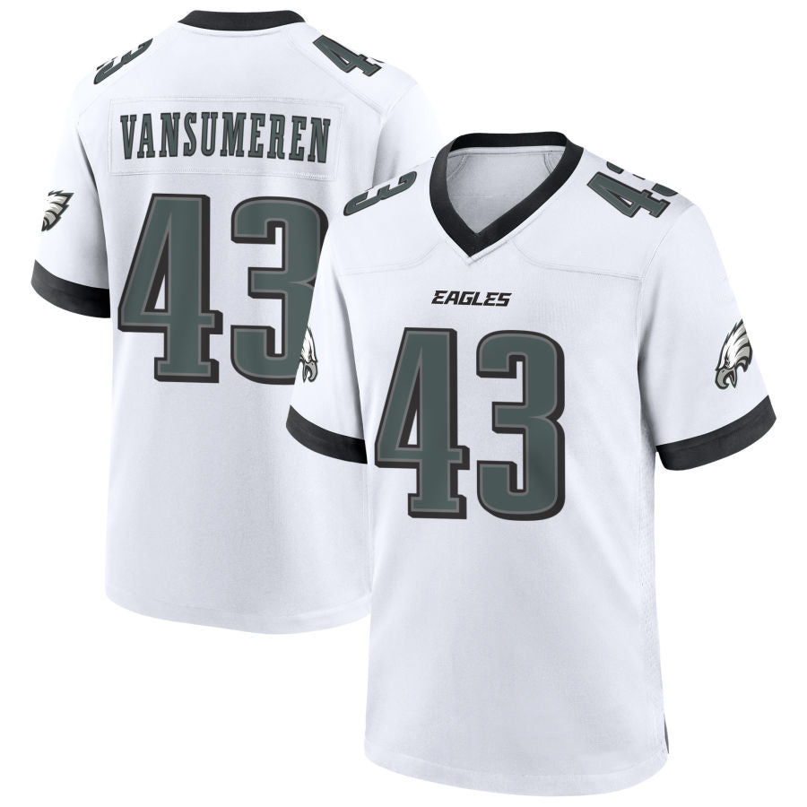 Custom #43 White PHI Football Shirt Top