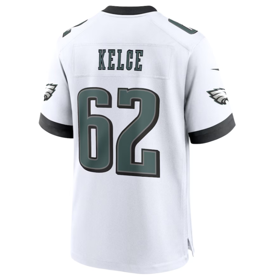 Custom #62 White PHI Football Shirt Top