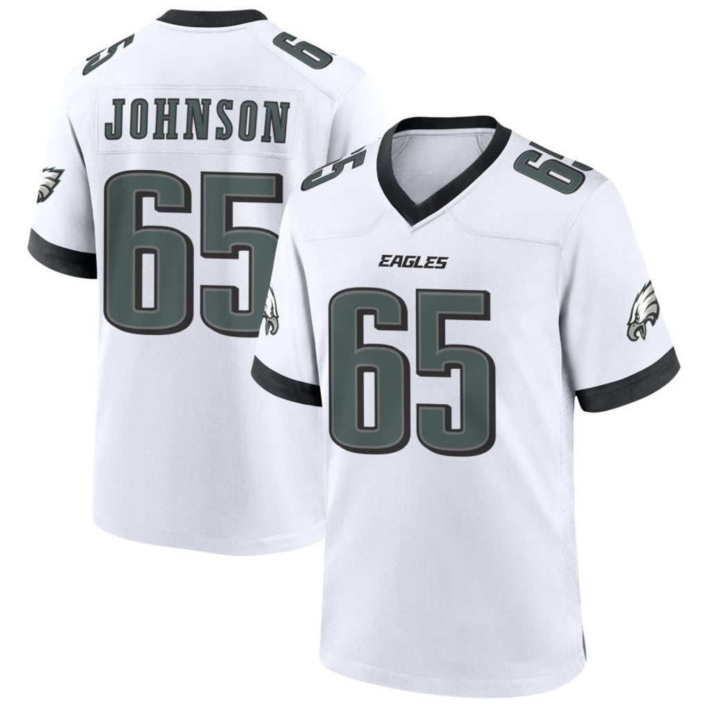 Custom #65 White PHI Football Shirt Top