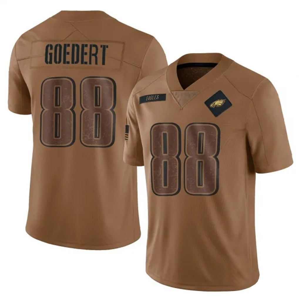 P.Eagles #88 Dallas Goedert Player Brown Salute To Service Limited Football Jerseys