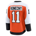 P.Flyers #11 Travis Konecny Supporters Home Premium Jersey - Burnt Orange Stitched American Hockey Jerseys