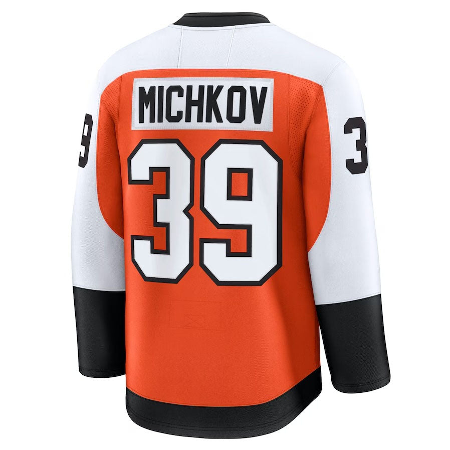 P.Flyers #39 Matvei Michkov Supporters Home Premium Jersey - Orange Stitched American Hockey Jerseys