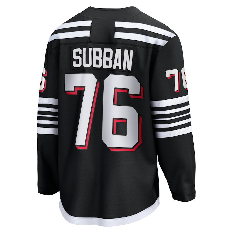NJ.Devils #76 P.K. Subban Supporters Branded Alternate Premier Breakaway Player Jersey Black Stitched American Hockey Jerseys