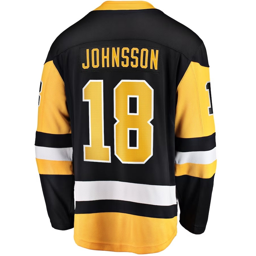 P.Penguins #18 Andreas Johnsson Supporters Home Breakaway Jersey - Black Stitched American Hockey Jerseys