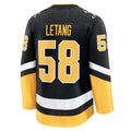 P.Penguins #58 Kris Letang Supporters Alternate Premium Jersey - Black Stitched American Hockey Jerseys