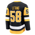 P.Penguins #58 Kris Letang Supporters Home Premium Jersey - Black Stitched American Hockey Jerseys