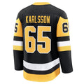 P.Penguins #65 Erik Karlsson Supporters Home Premium Jersey - Black Stitched American Hockey Jerseys