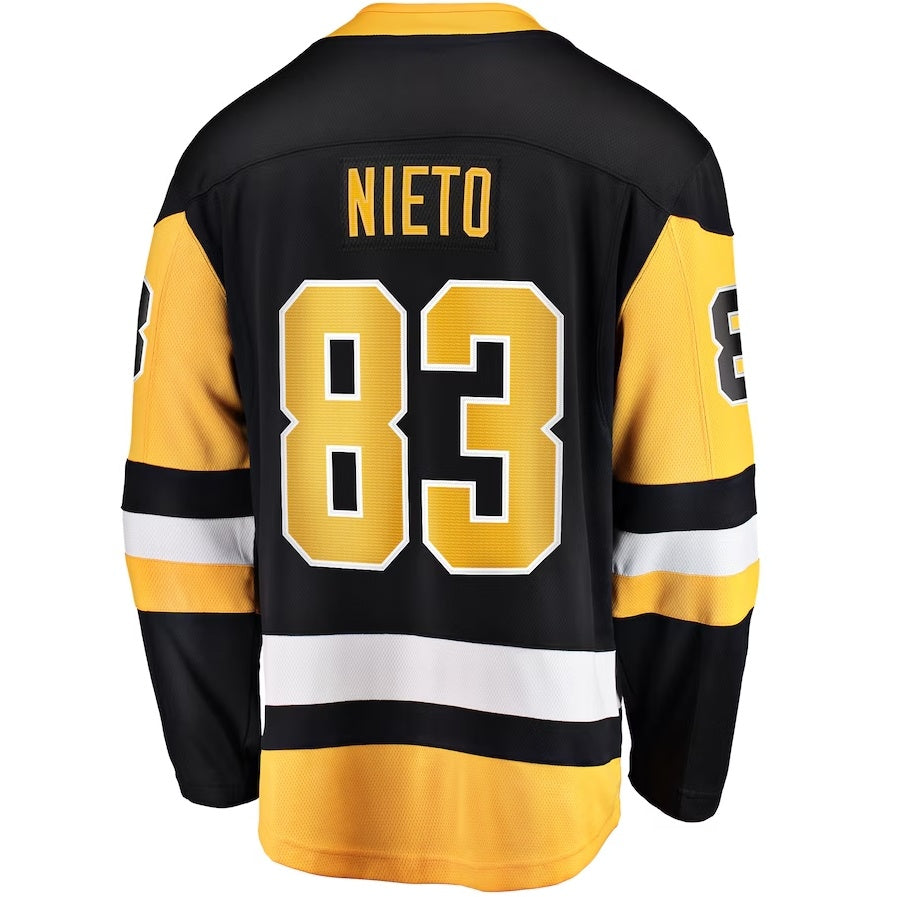 P.Penguins #83 Matt Nieto Supporters Home Breakaway Jersey - Black Stitched American Hockey Jerseys