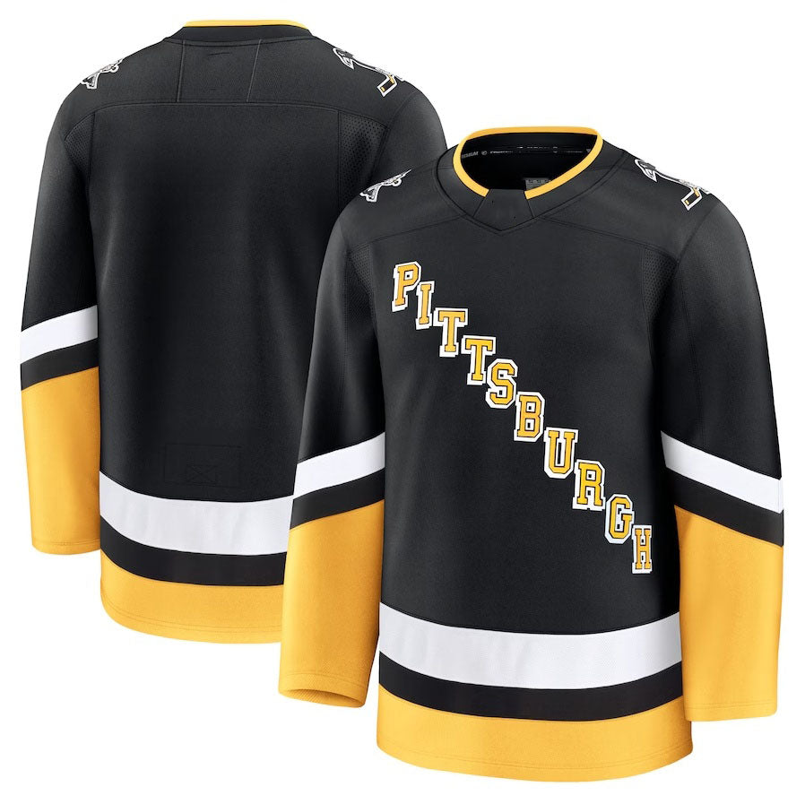 P.Penguins Supporters Alternate Premium Jersey - Black Stitched American Hockey Jerseys