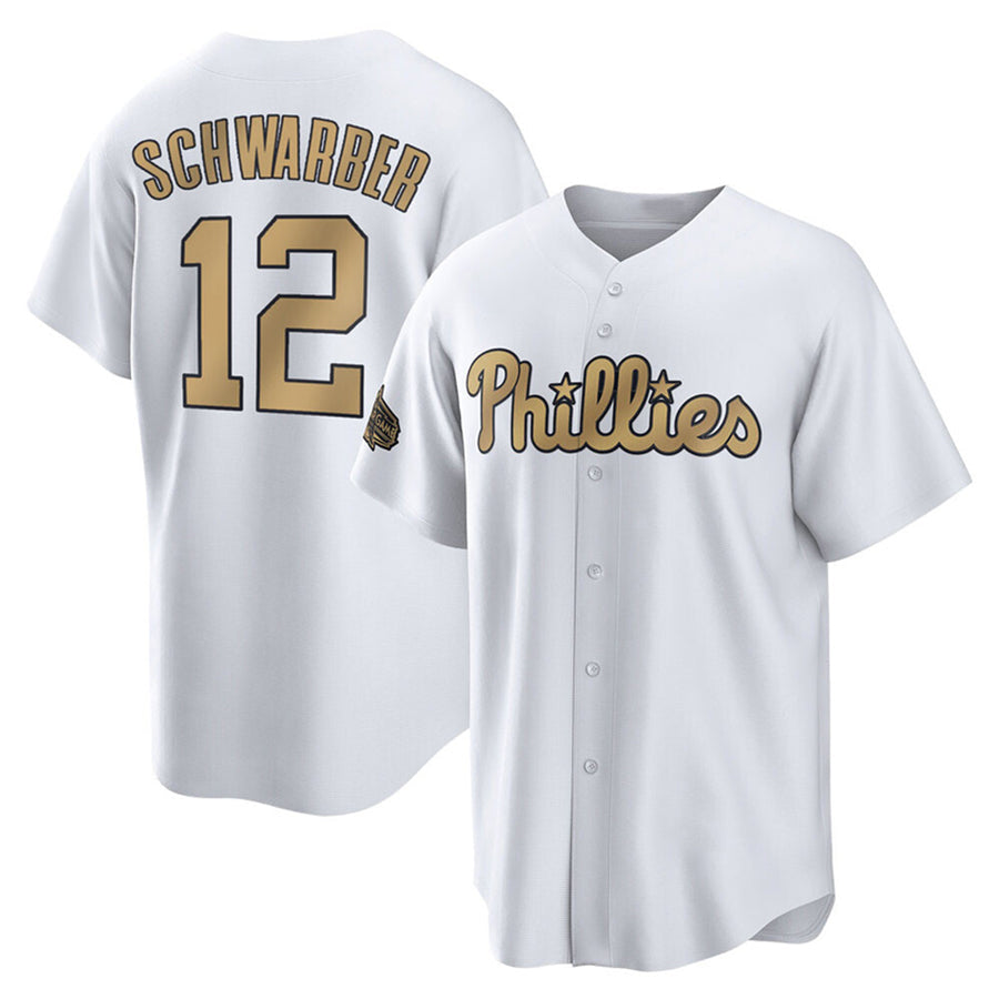 Custom #12 Gold PHI Baseball Shirt Top