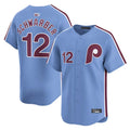 Custom #12 Light Blue PHI Baseball Shirt Top