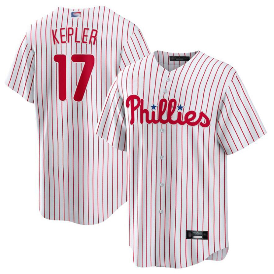 Custom #17 White PHI Baseball Shirt Top