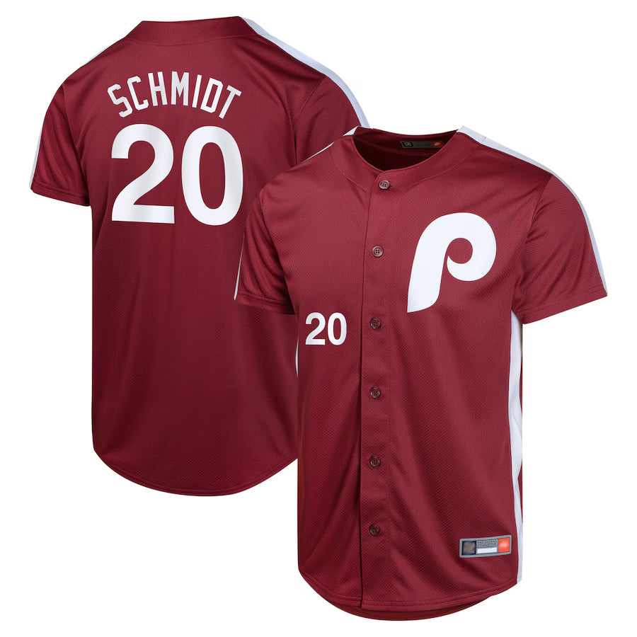 Custom #20 Burgundy PHI Baseball Shirt Top
