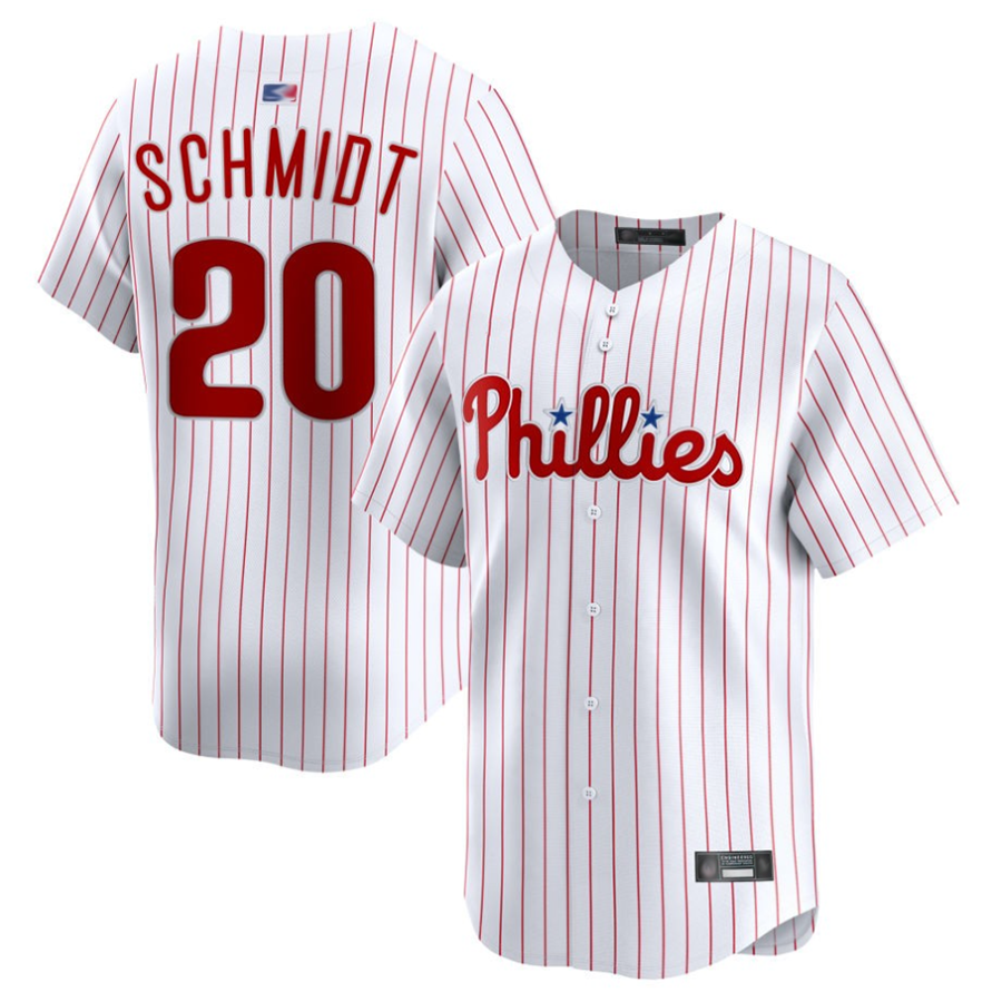 Custom #20 White PHI Baseball Shirt Top