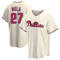 Custom #27 Cream PHI Baseball Shirt Top