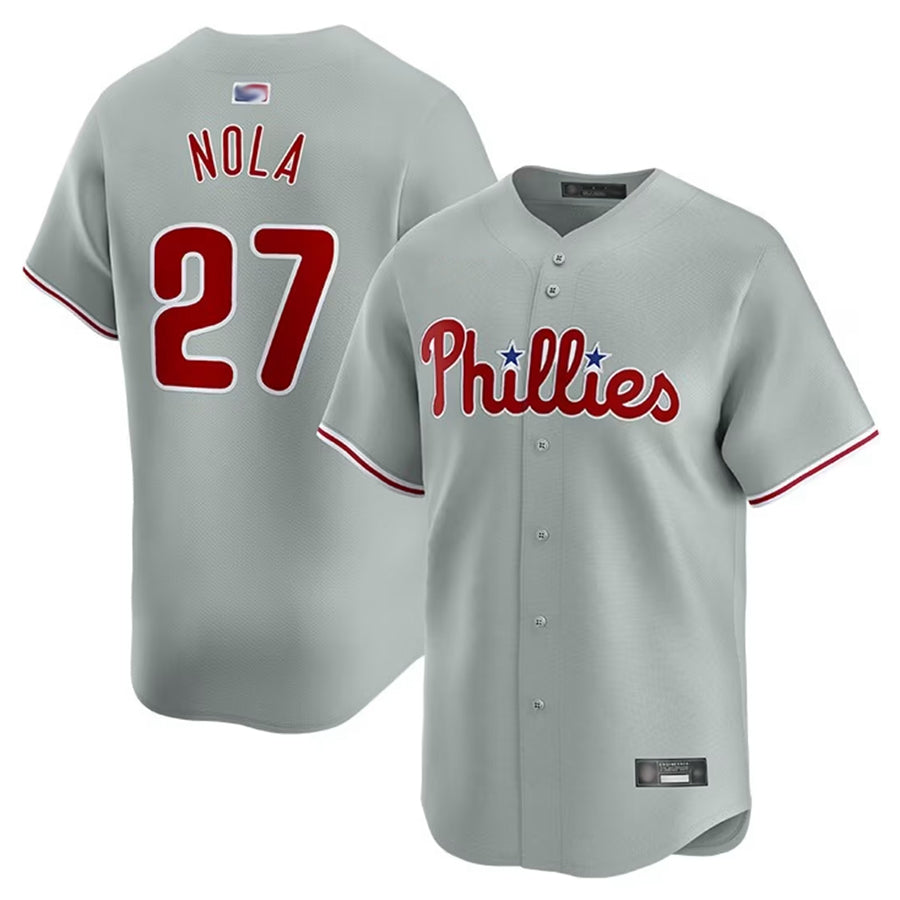 Custom #27 Grey PHI Baseball Shirt Top