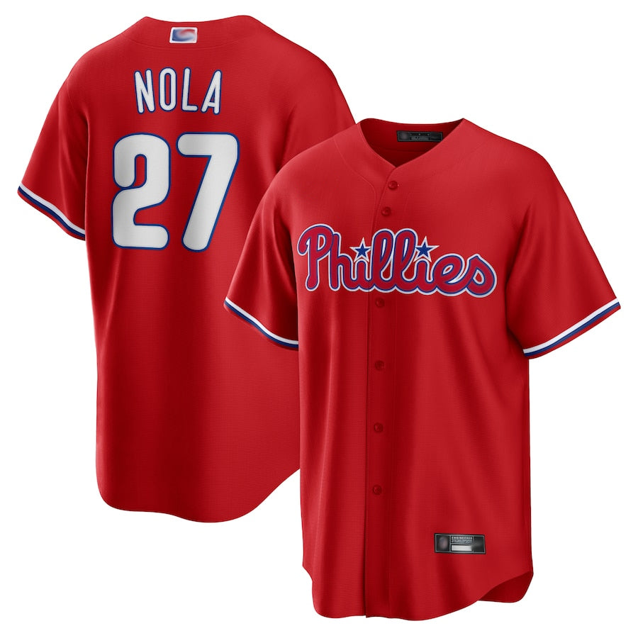 Custom #27 Red PHI Baseball Shirt Top