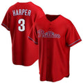 Custom #3 Red PHI Baseball Shirt Top