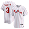 Custom #3 White PHI Baseball Shirt Top