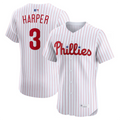 Custom #3 White PHI Baseball Shirt Top