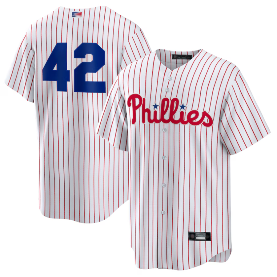 Custom #42 White Jackie Robinson Day PHI Baseball Shirt Top