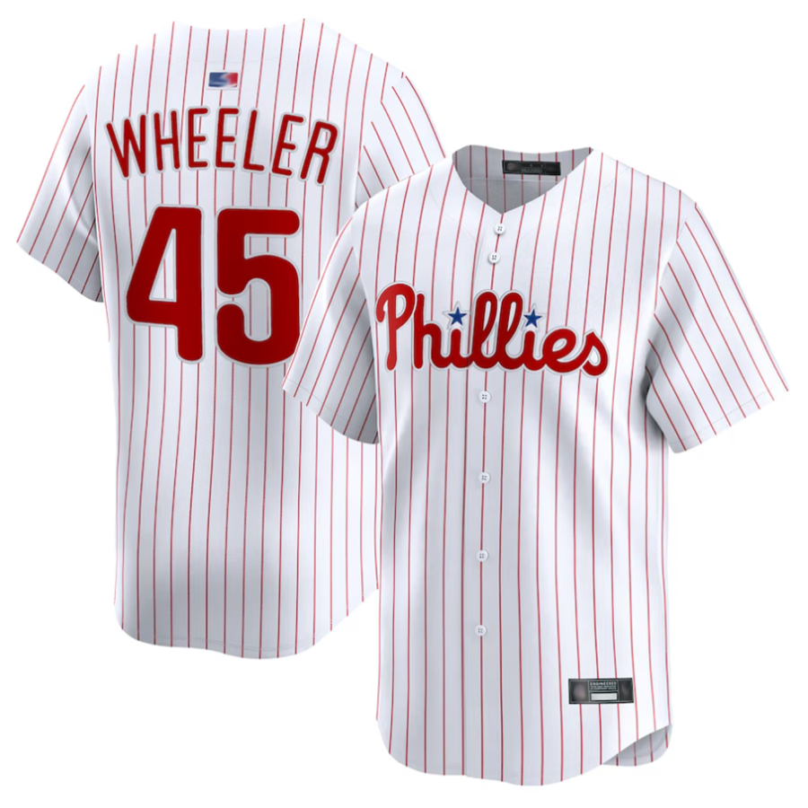Custom #45 White PHI Baseball Shirt Top