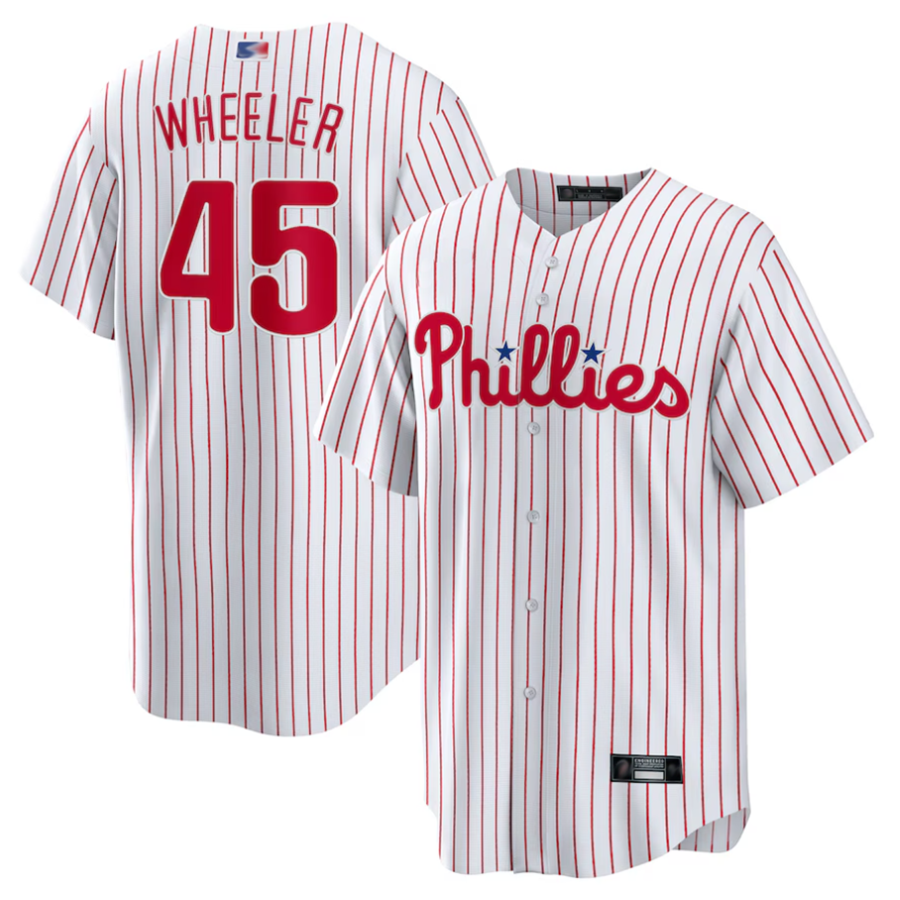 Custom #45 White PHI Baseball Shirt Top