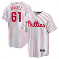 Custom #61 White PHI Baseball Shirt Top