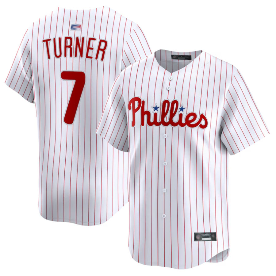 Custom #7 White PHI Baseball Shirt Top