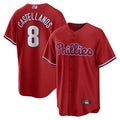 Custom #8 Red PHI Baseball Shirt Top