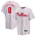 Custom #8 White PHI Baseball Shirt Top