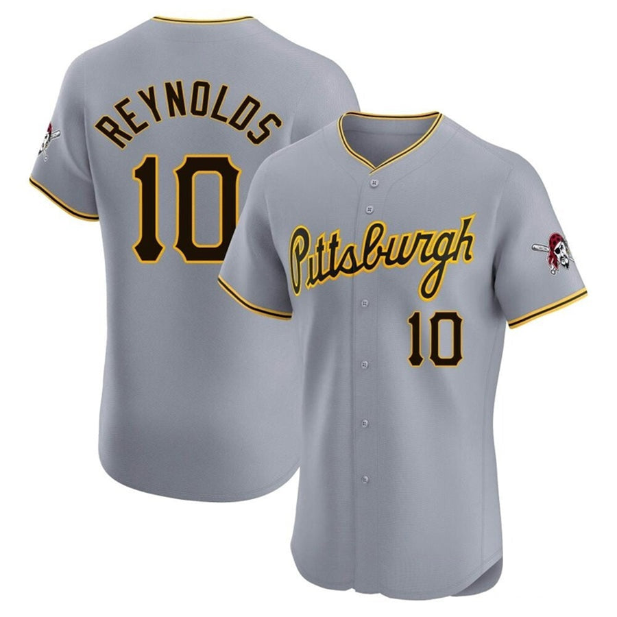 Custom #10 Gray PIT Baseball Shirt Top